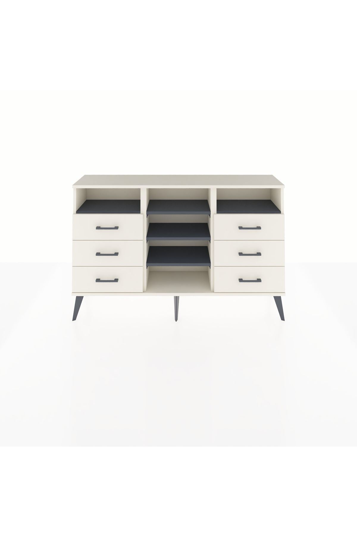 Arges Konsol 5 Raflı 6 Çekmeceli 132x30x83 - S144M015V07A