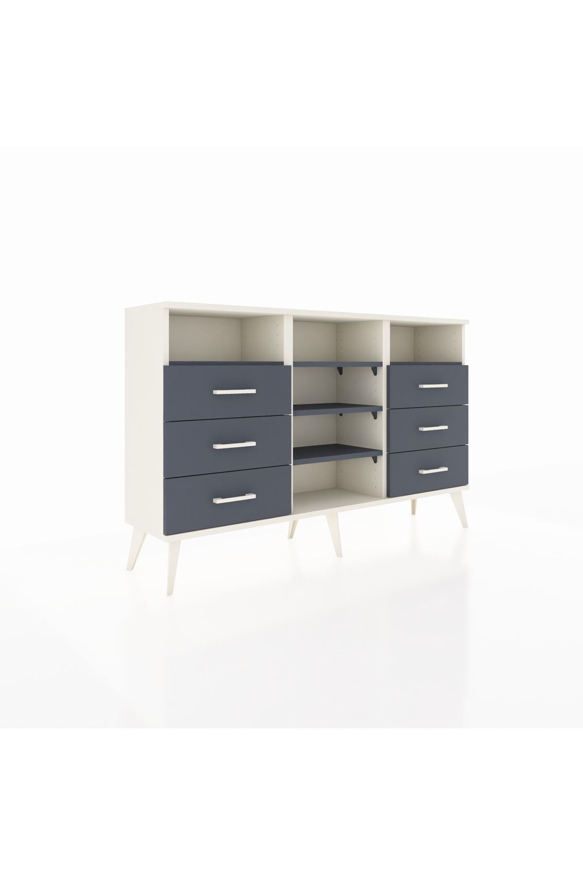 Arges Konsol 5 Raflı 6 Çekmeceli 132x30x83 - S144M015V08A