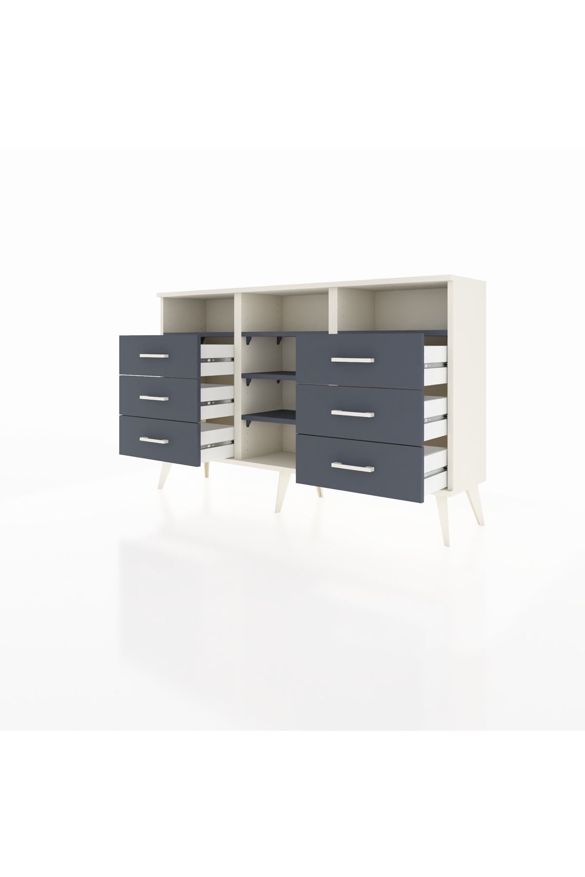 Arges Konsol 5 Raflı 6 Çekmeceli 132x30x83 - S144M015V08A