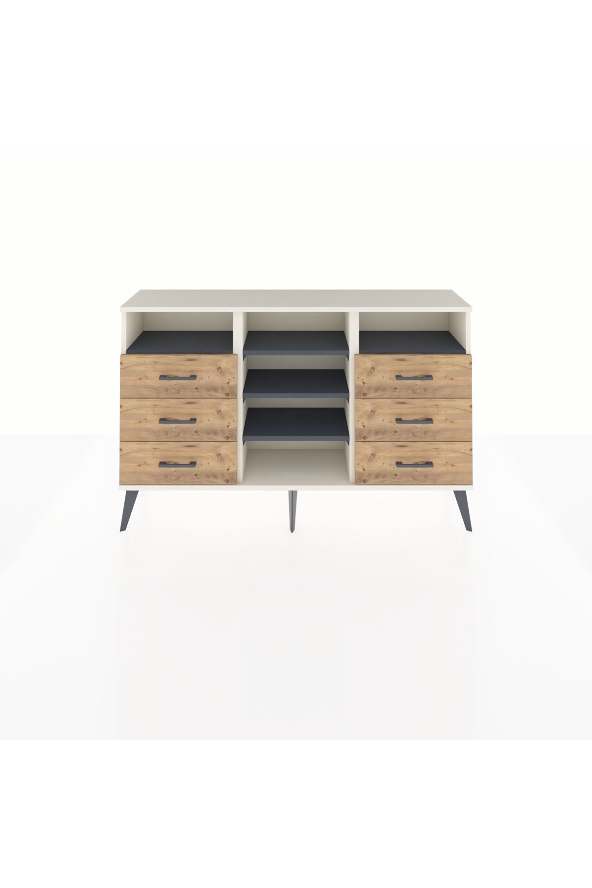 Arges Konsol 5 Raflı 6 Çekmeceli 132x30x83 - S144M015V09A
