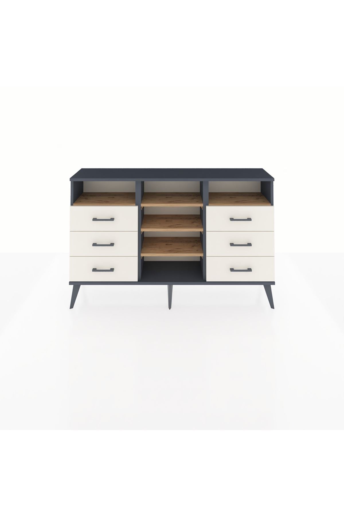 Arges Konsol 5 Raflı 6 Çekmeceli 132x30x83 - S144M015V10A