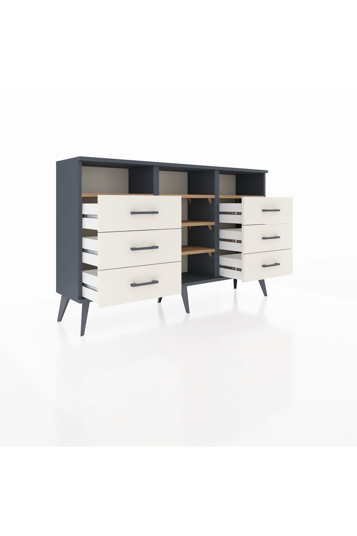 Arges Konsol 5 Raflı 6 Çekmeceli 132x30x83 - S144M015V10A