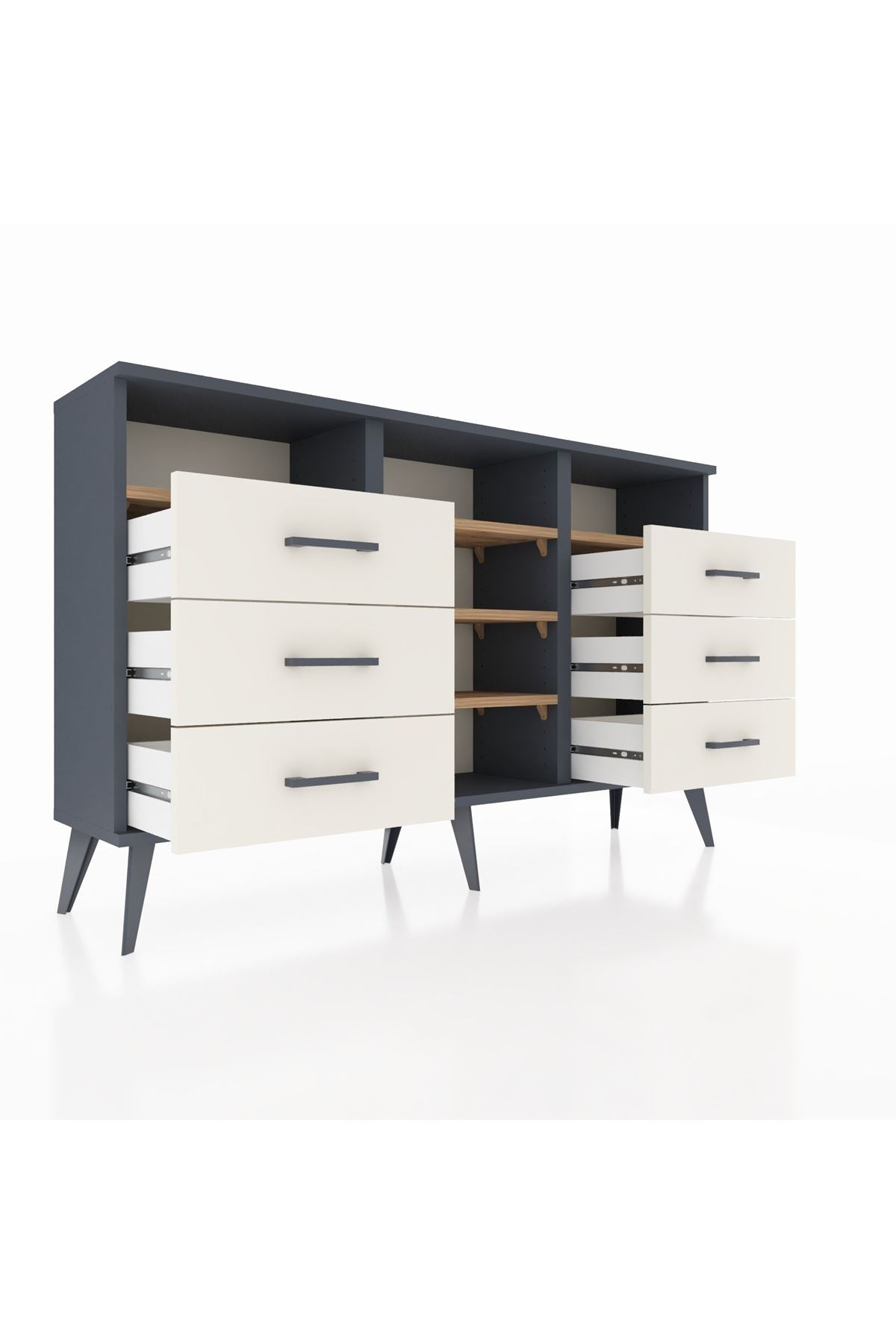 Arges Konsol 5 Raflı 6 Çekmeceli 132x30x83 - S144M015V10A