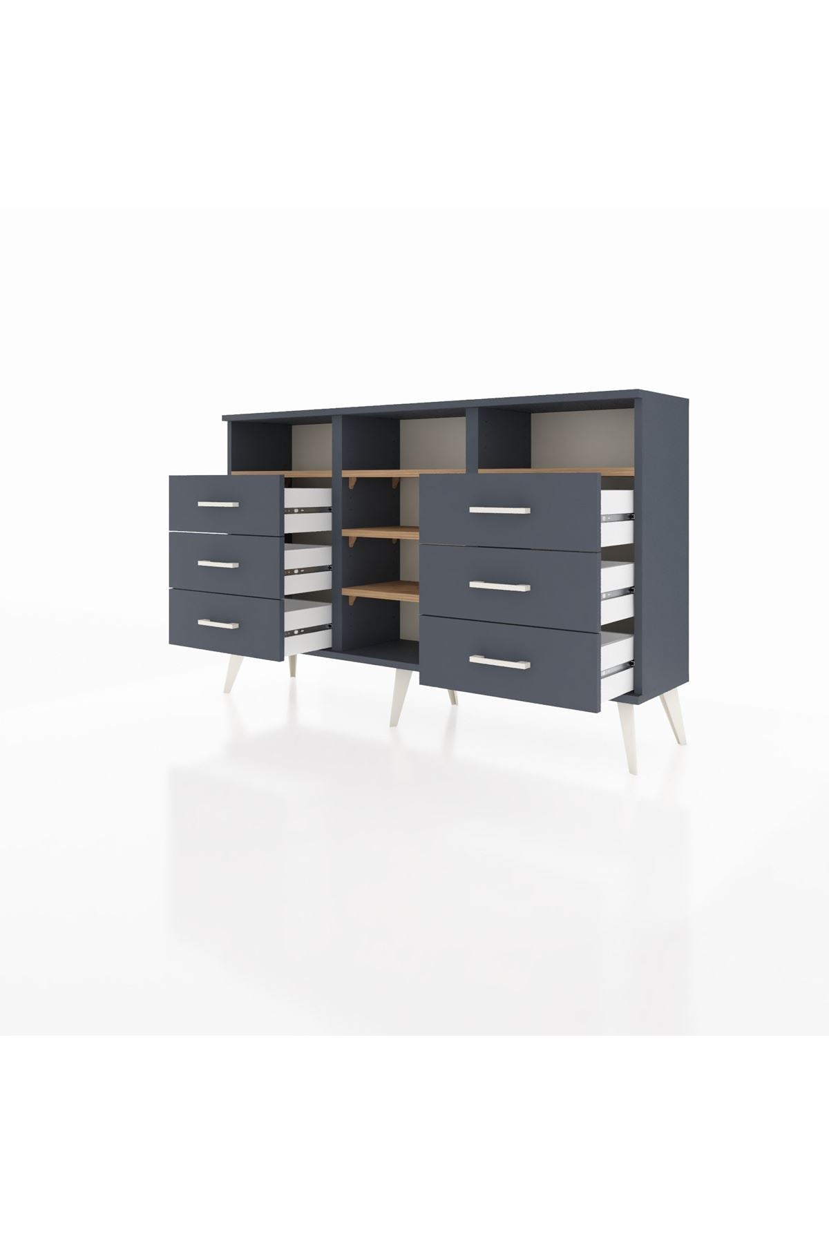Arges Konsol 5 Raflı 6 Çekmeceli 132x30x83 - S144M015V11A