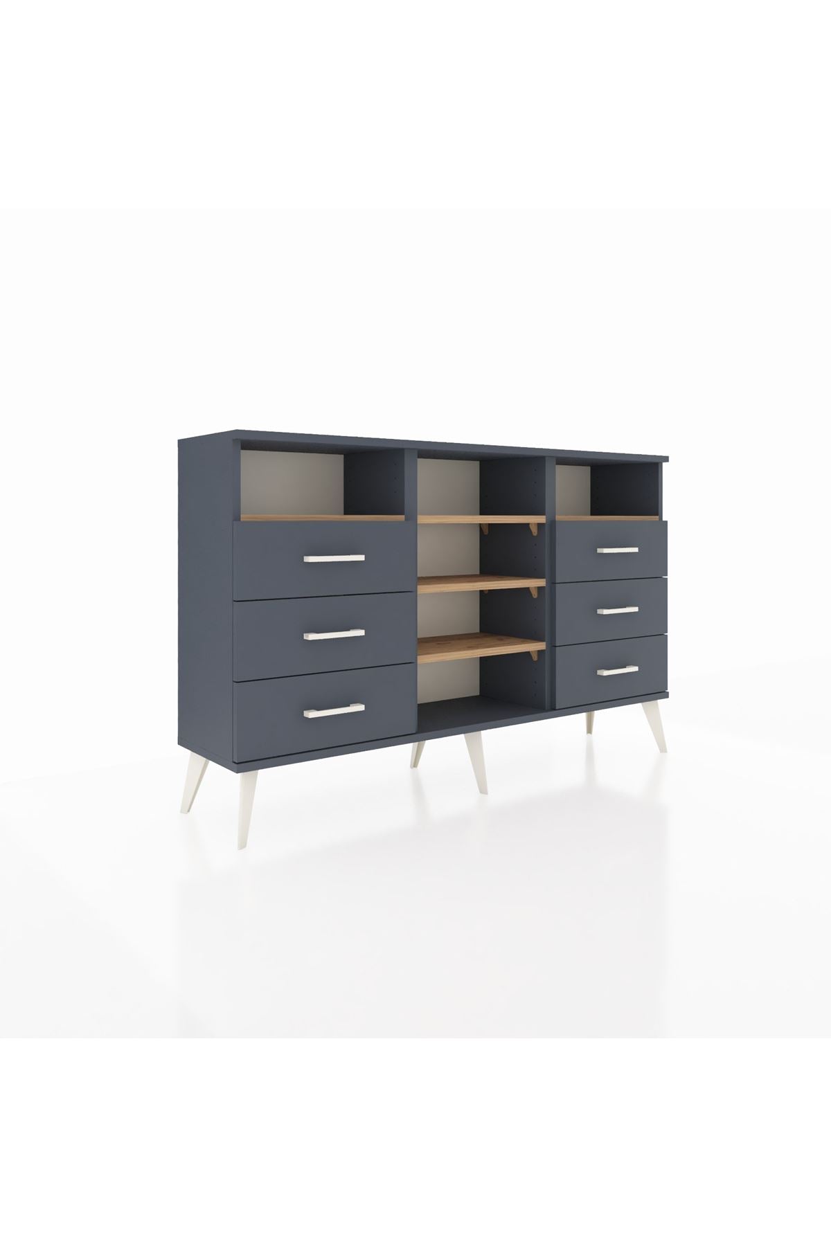 Arges Konsol 5 Raflı 6 Çekmeceli 132x30x83 - S144M015V11A
