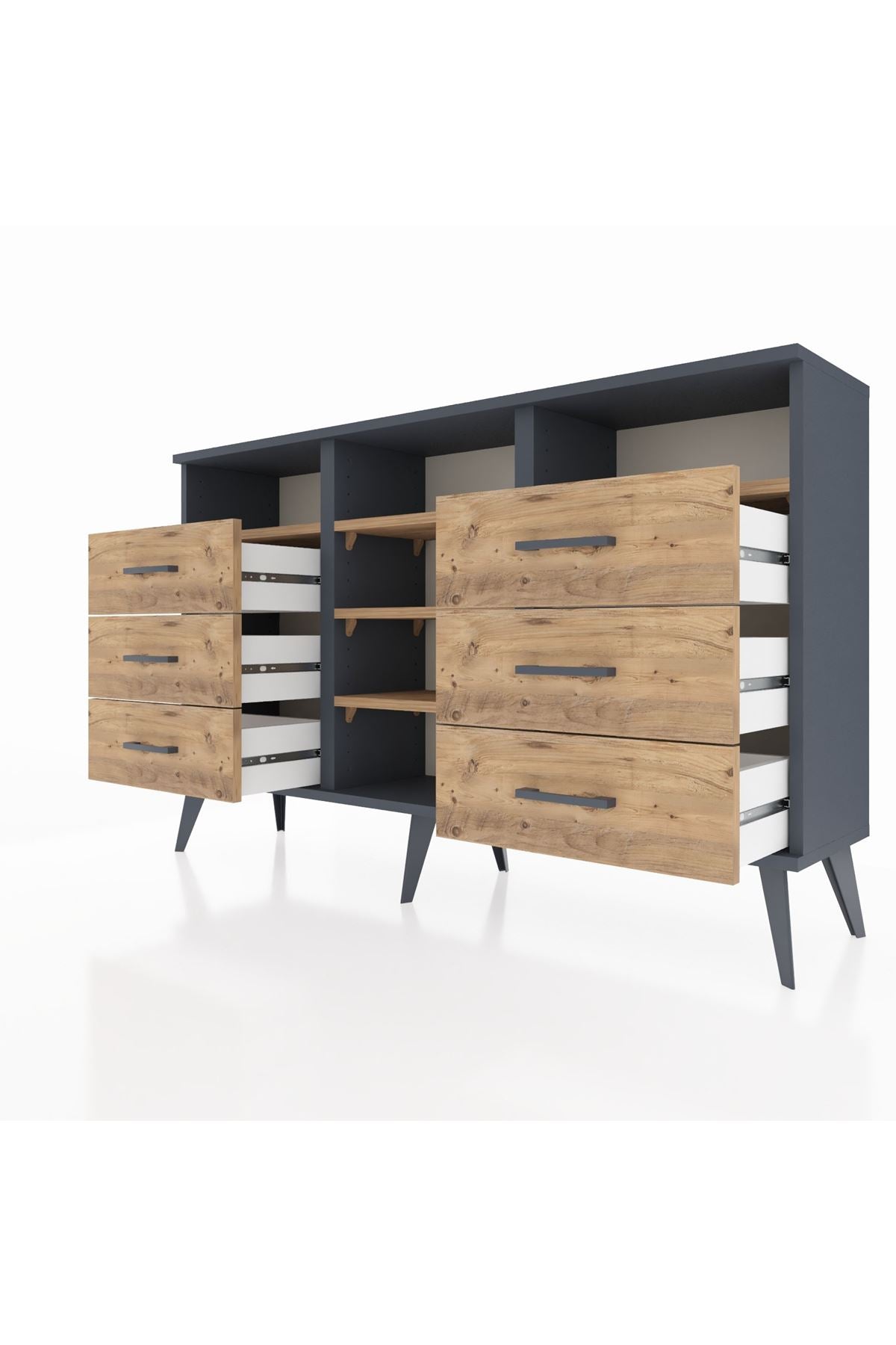 Arges Konsol 5 Raflı 6 Çekmeceli 132x30x83 - S144M015V12A