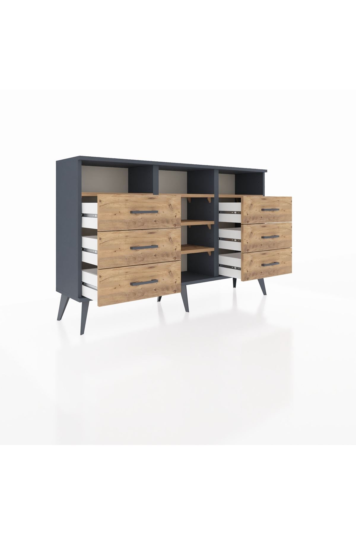 Arges Konsol 5 Raflı 6 Çekmeceli 132x30x83 - S144M015V12A