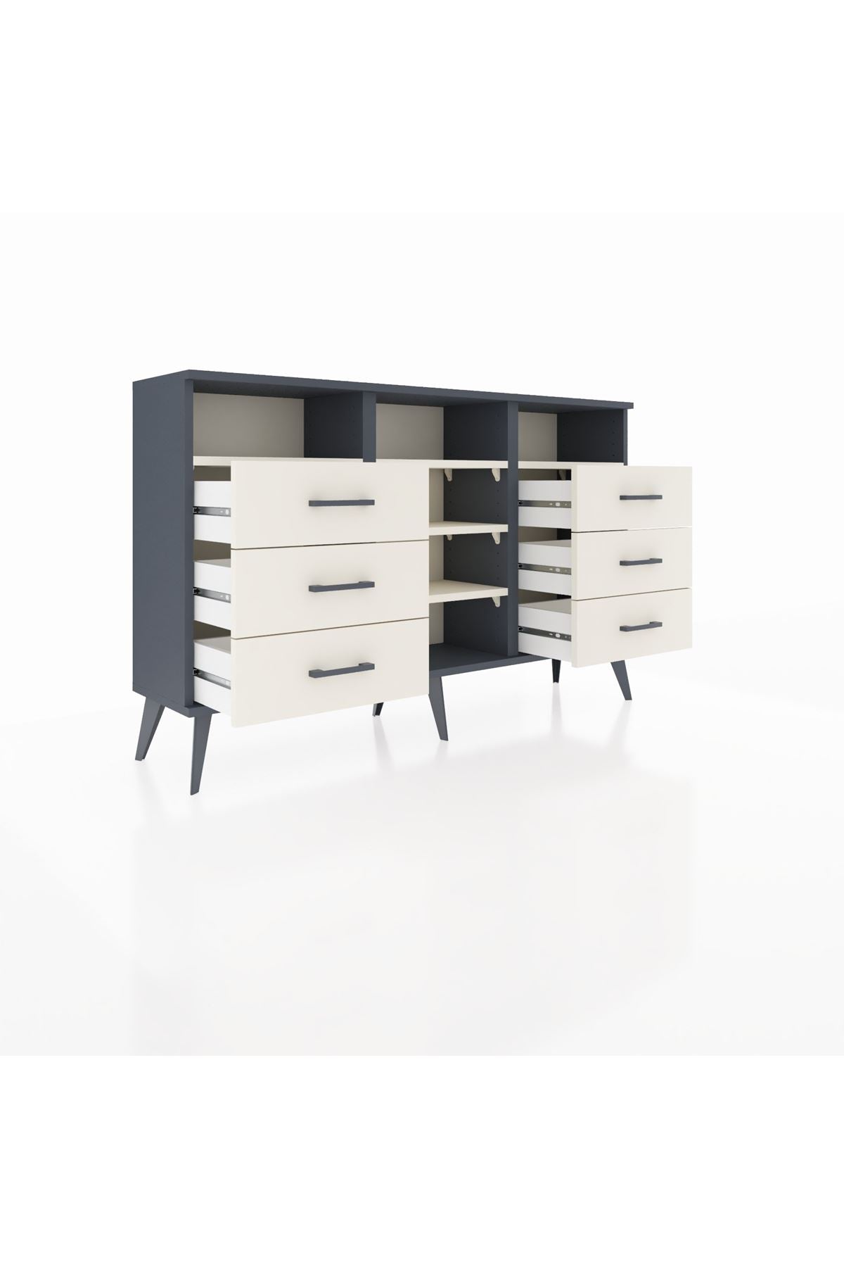 Arges Konsol 5 Raflı 6 Çekmeceli 132x30x83 - S144M015V13A
