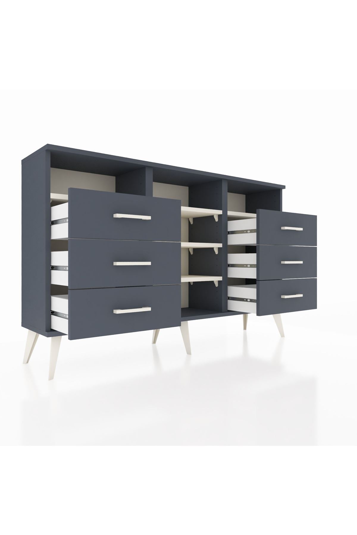 Arges Konsol 5 Raflı 6 Çekmeceli 132x30x83 - S144M015V14A