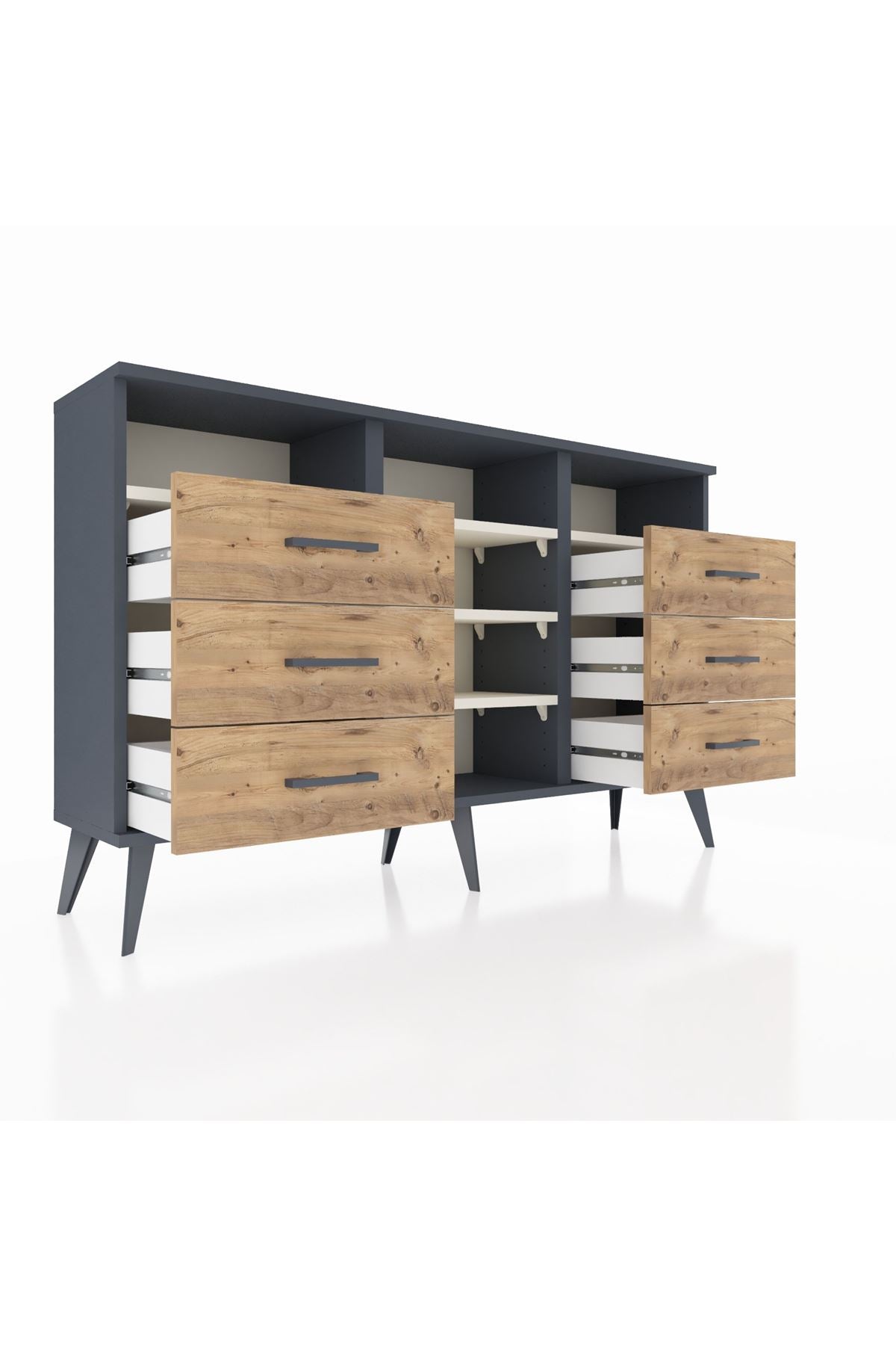 Arges Konsol 5 Raflı 6 Çekmeceli 132x30x83 - S144M015V15A