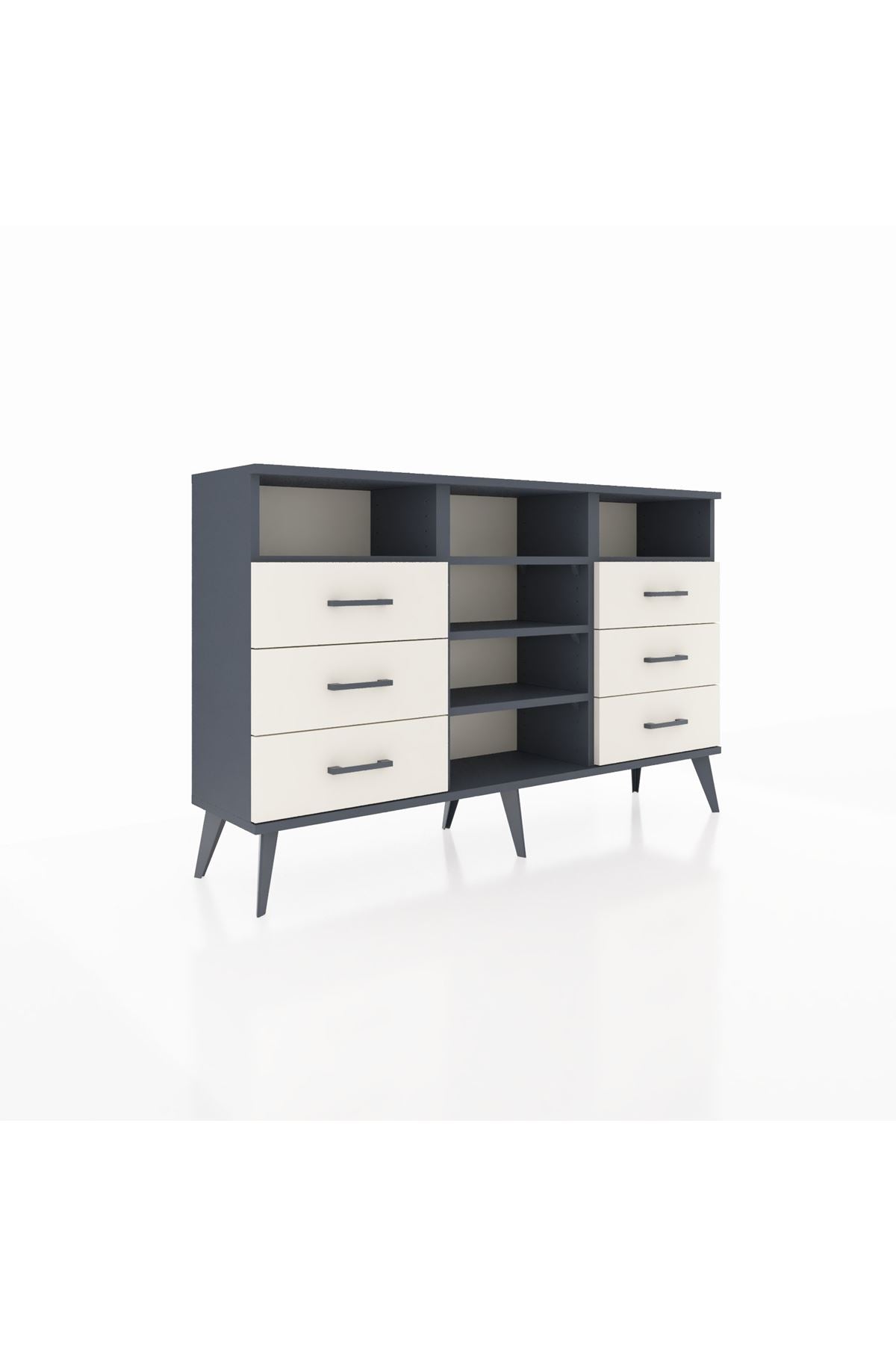 Arges Konsol 5 Raflı 6 Çekmeceli 132x30x83 - S144M015V16A