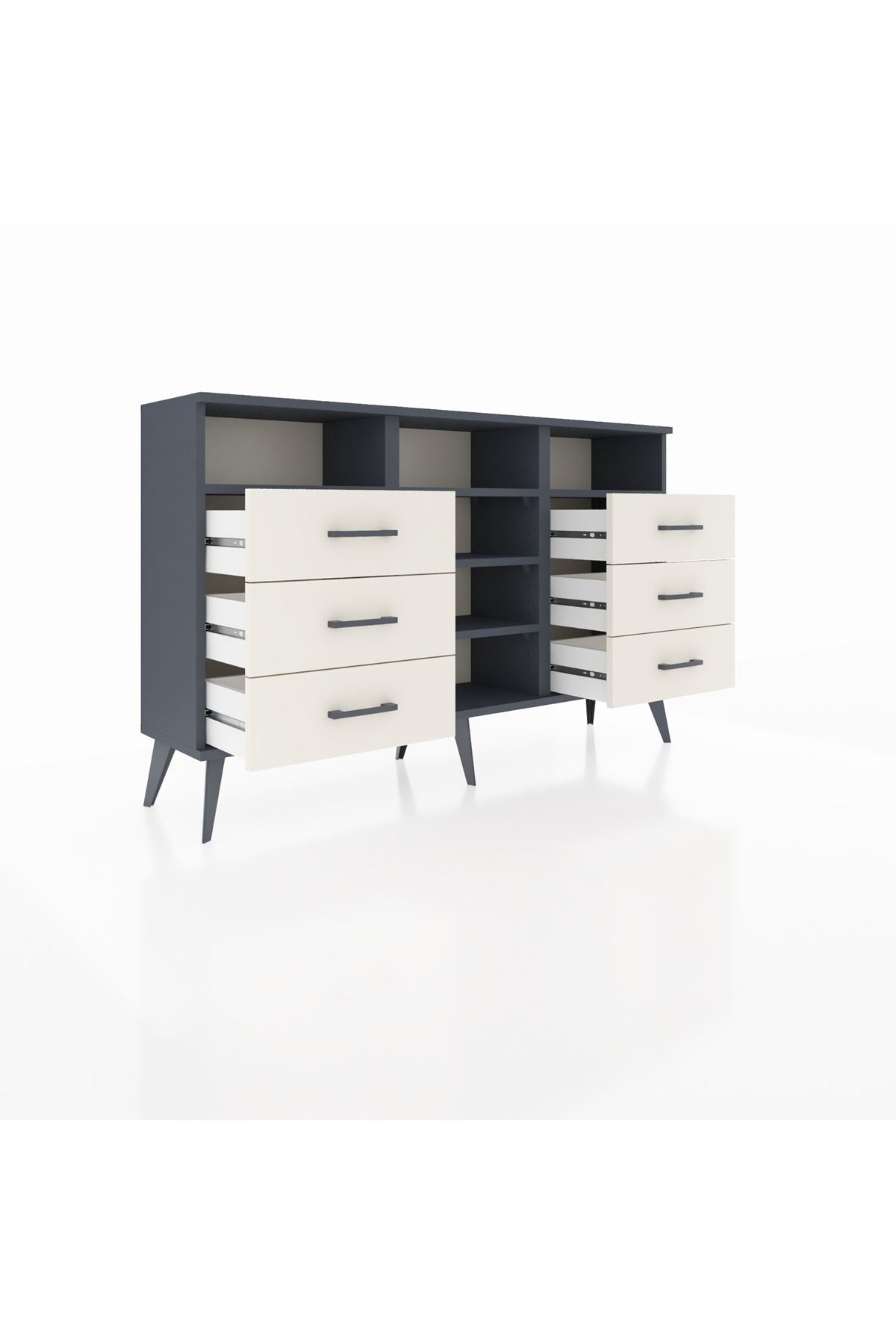 Arges Konsol 5 Raflı 6 Çekmeceli 132x30x83 - S144M015V16A