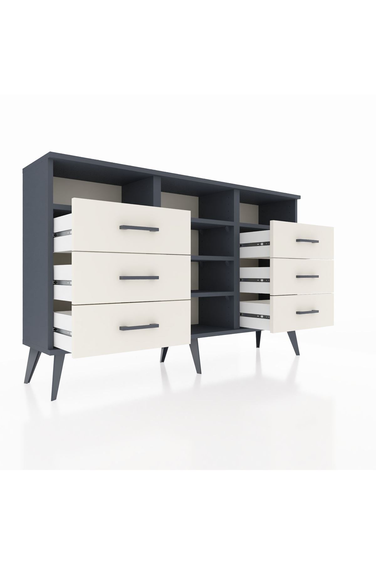 Arges Konsol 5 Raflı 6 Çekmeceli 132x30x83 - S144M015V16A