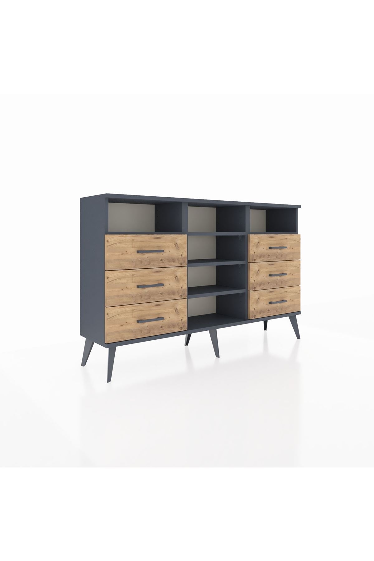 Arges Konsol 5 Raflı 6 Çekmeceli 132x30x83 - S144M015V18A