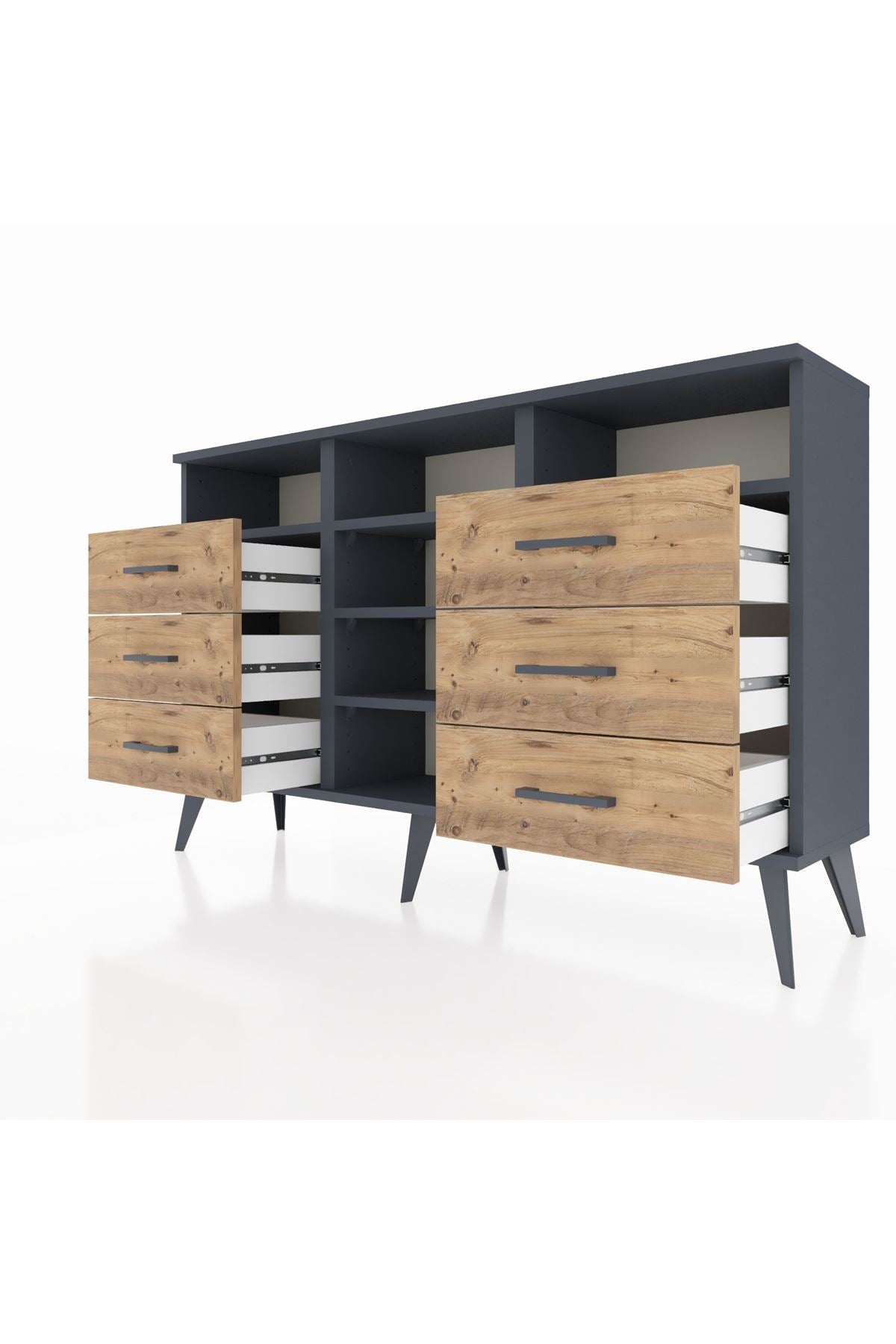 Arges Konsol 5 Raflı 6 Çekmeceli 132x30x83 - S144M015V18A