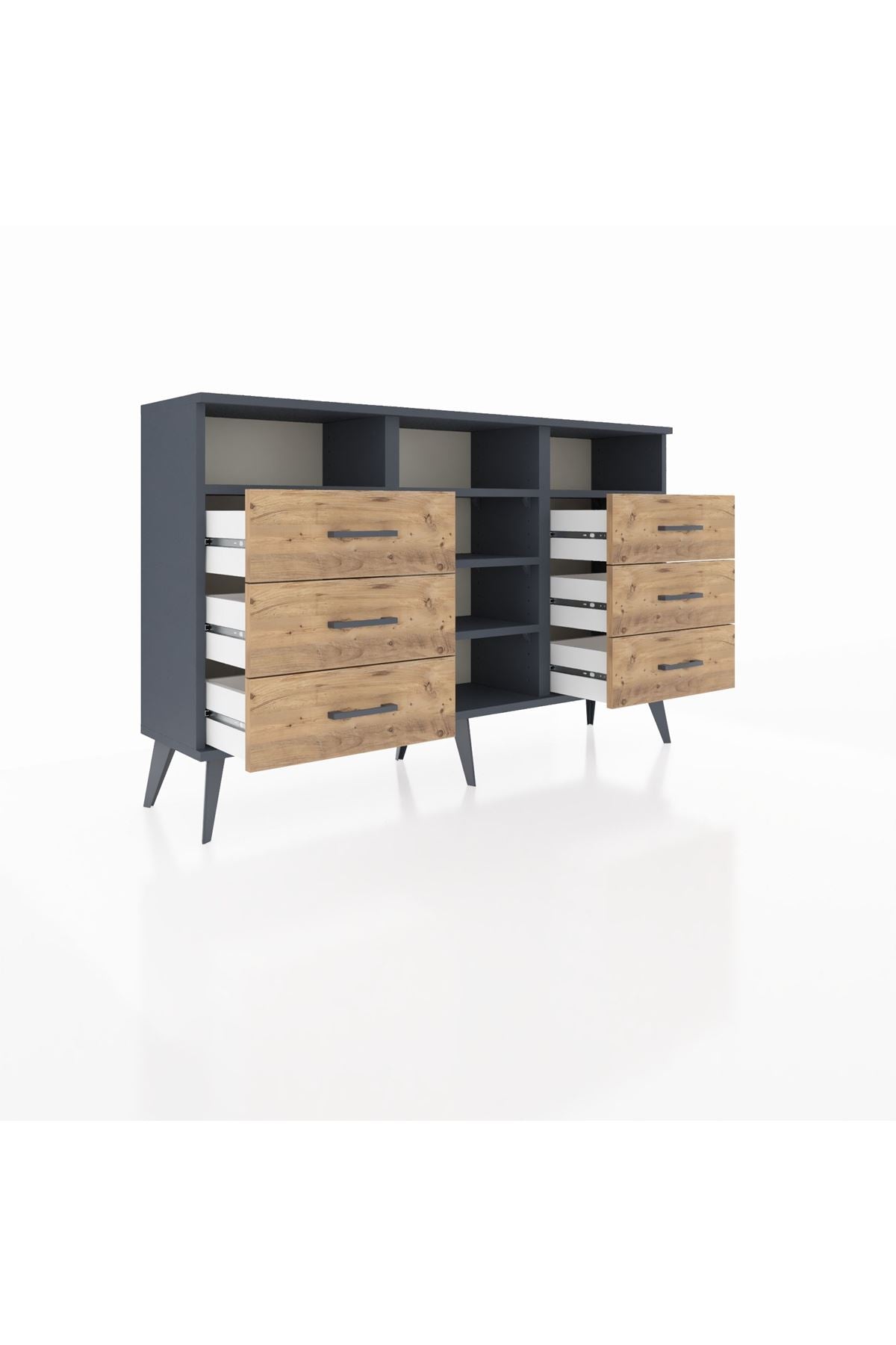 Arges Konsol 5 Raflı 6 Çekmeceli 132x30x83 - S144M015V18A