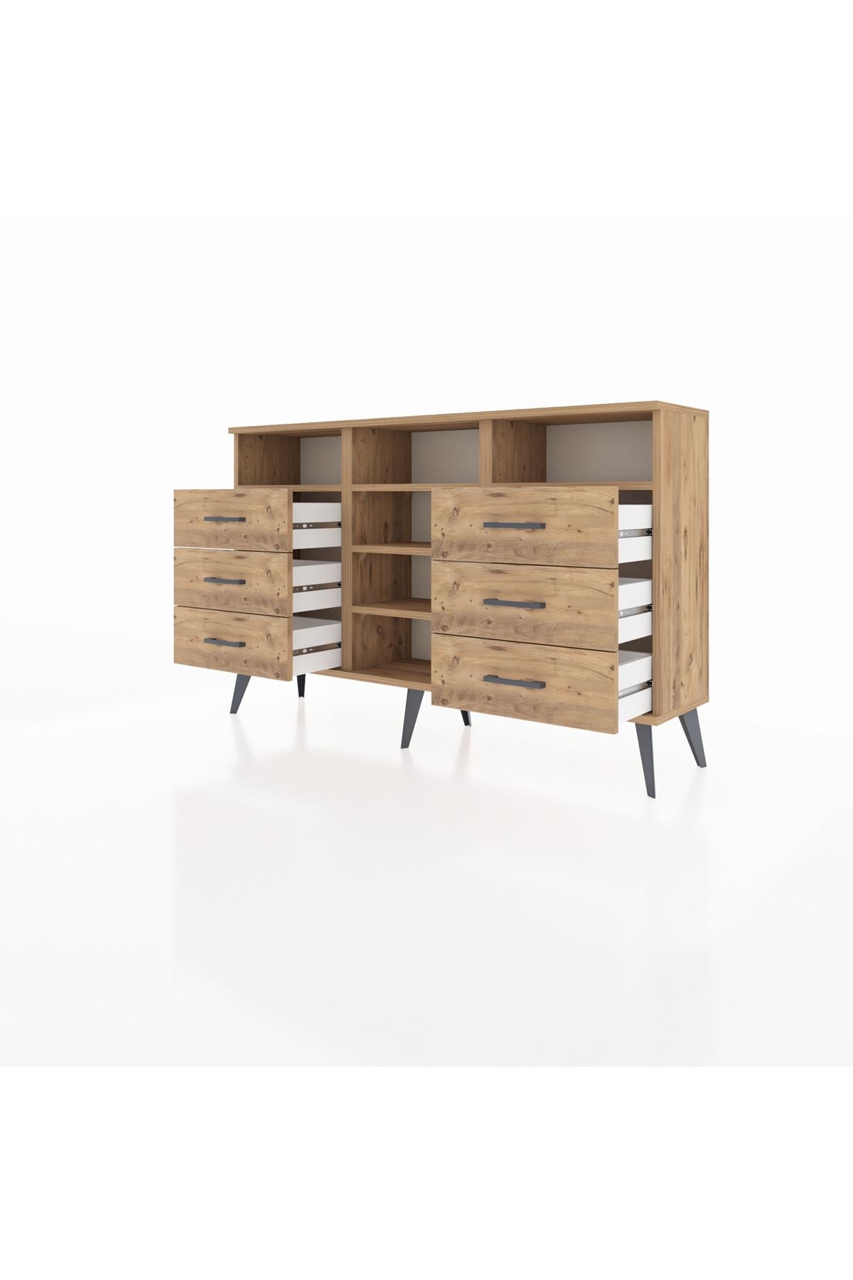 Arges Konsol 5 Raflı 6 Çekmeceli 132x30x83 - S144M015V21A