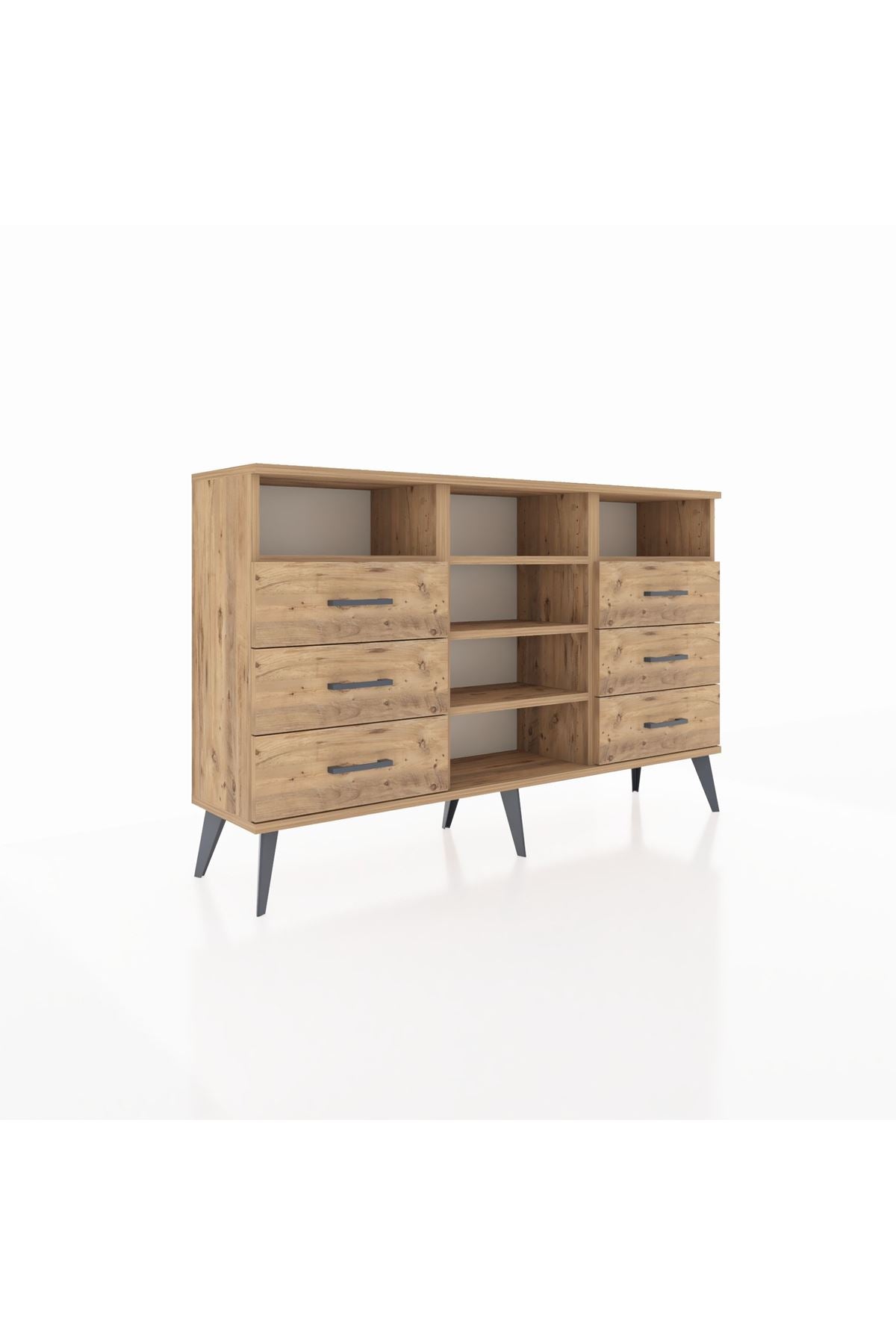Arges Konsol 5 Raflı 6 Çekmeceli 132x30x83 - S144M015V21A