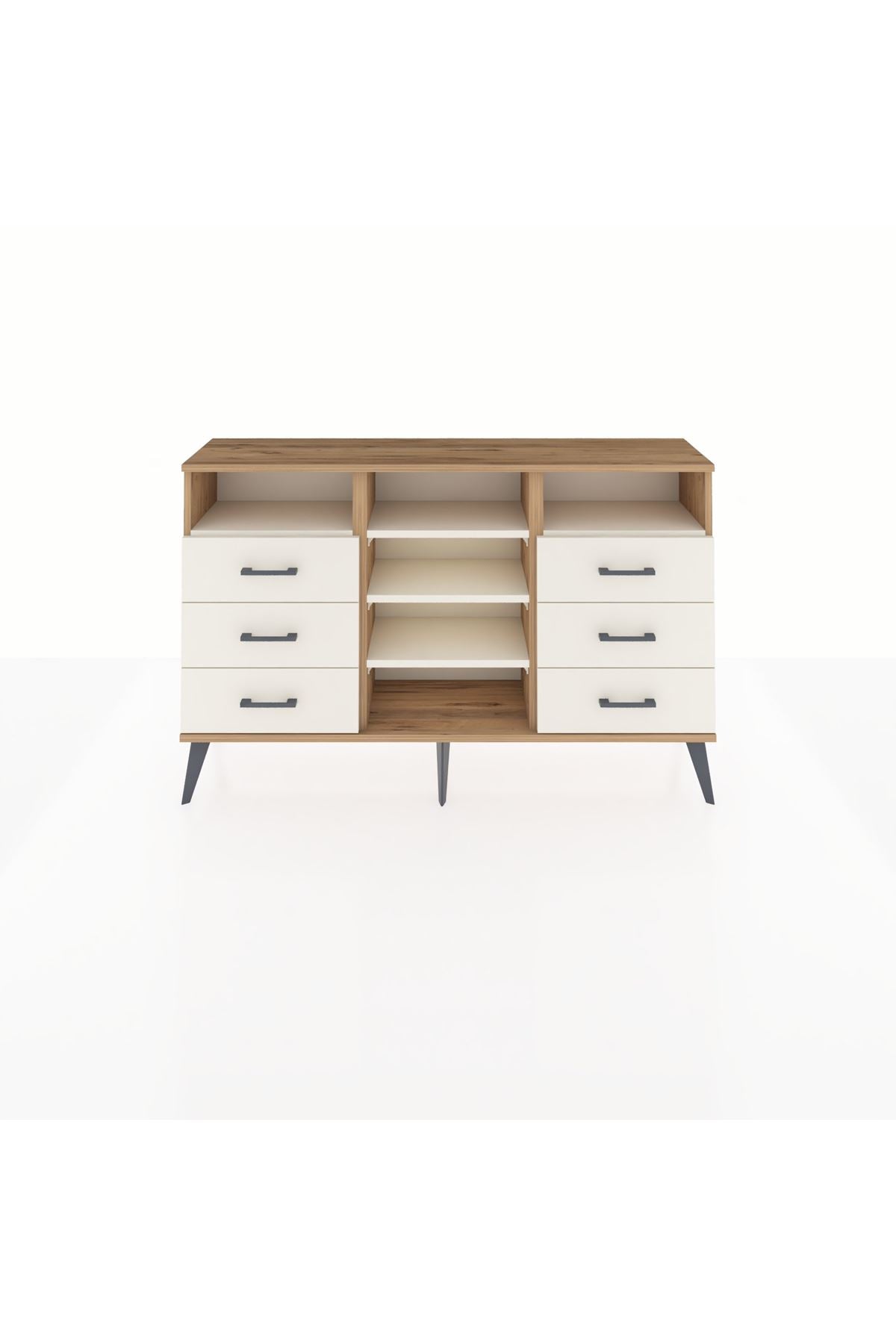 Arges Konsol 5 Raflı 6 Çekmeceli 132x30x83 - S144M015V22A