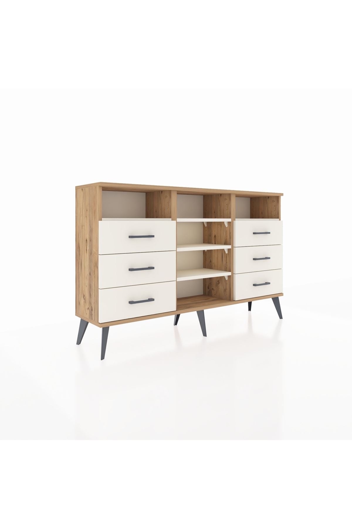 Arges Konsol 5 Raflı 6 Çekmeceli 132x30x83 - S144M015V22A