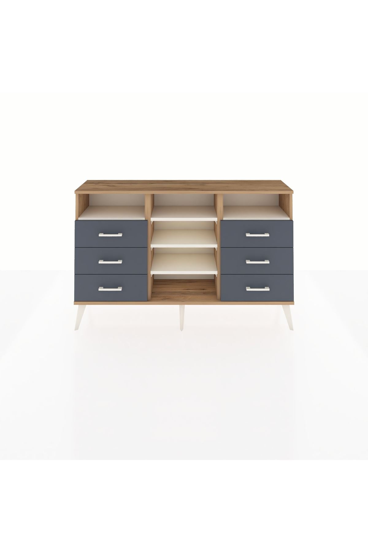 Arges Konsol 5 Raflı 6 Çekmeceli 132x30x83 - S144M015V23A