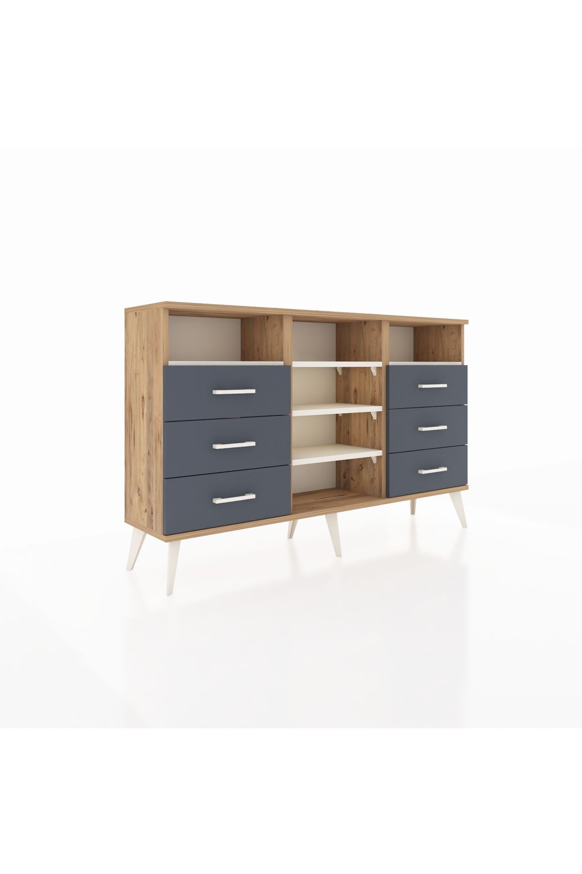Arges Konsol 5 Raflı 6 Çekmeceli 132x30x83 - S144M015V23A