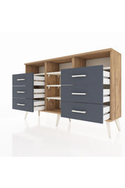 Arges Konsol 5 Raflı 6 Çekmeceli 132x30x83 - S144M015V23A