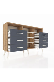 Arges Konsol 5 Raflı 6 Çekmeceli 132x30x83 - S144M015V23A