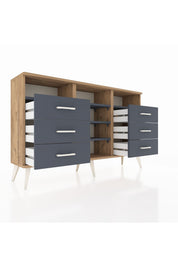 Arges Konsol 5 Raflı 6 Çekmeceli 132x30x83 - S144M015V26A