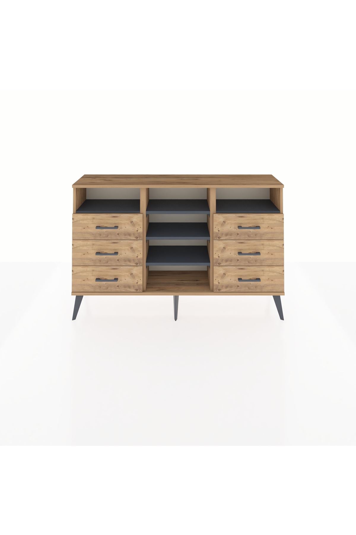 Arges Konsol 5 Raflı 6 Çekmeceli 132x30x83 - S144M015V27A