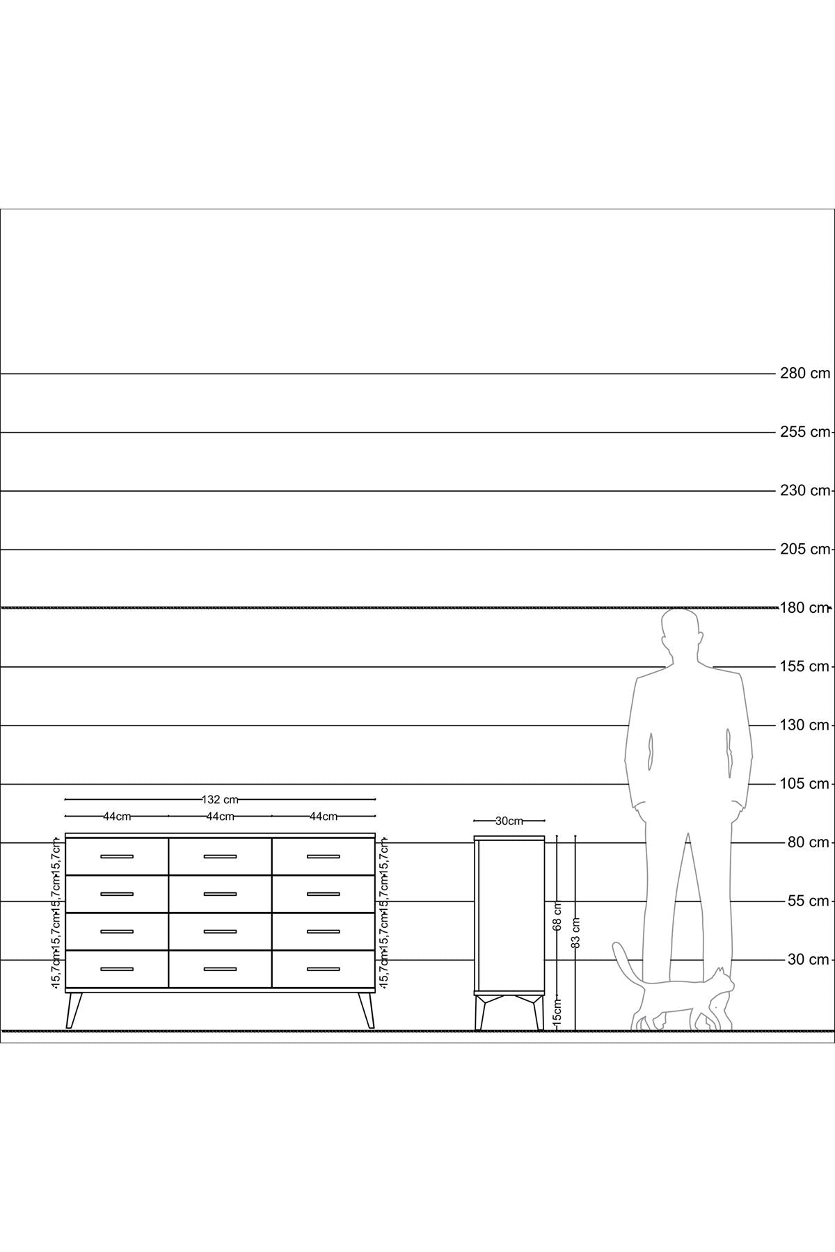 Arges Konsol 12 Çekmeceli 132x30x83 - S144M016V05A
