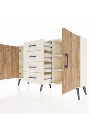 Arges Konsol 4 Raflı 4 Çekmeceli 2 Kapaklı 132x30x83 - S144M017V01A