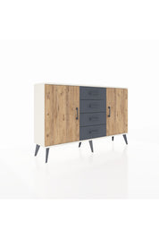 Arges Konsol 4 Raflı 4 Çekmeceli 2 Kapaklı 132x30x83 - S144M017V02A
