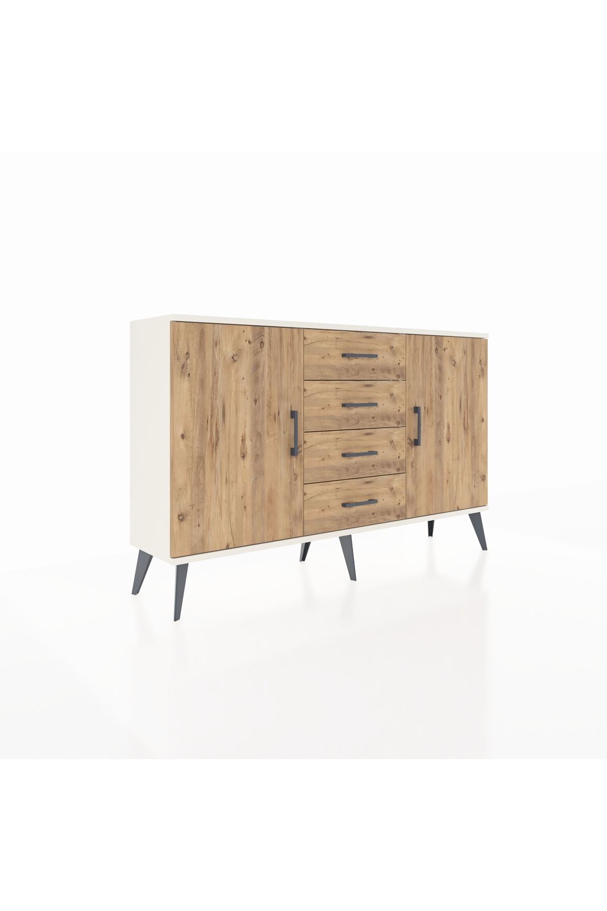 Arges Konsol 4 Raflı 4 Çekmeceli 2 Kapaklı 132x30x83 - S144M017V03A