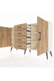 Arges Konsol 4 Raflı 4 Çekmeceli 2 Kapaklı 132x30x83 - S144M017V03A