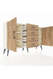 Arges Konsol 4 Raflı 4 Çekmeceli 2 Kapaklı 132x30x83 - S144M017V03A