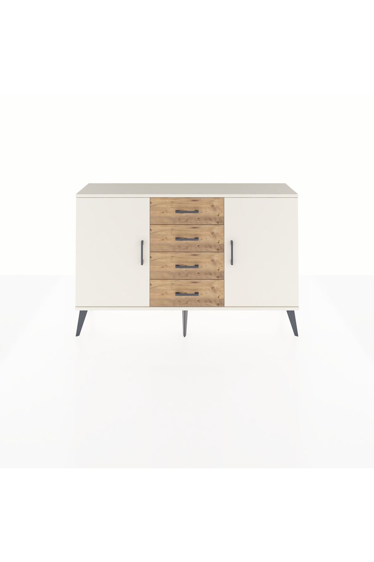 Arges Konsol 4 Raflı 4 Çekmeceli 2 Kapaklı 132x30x83 - S144M017V06A