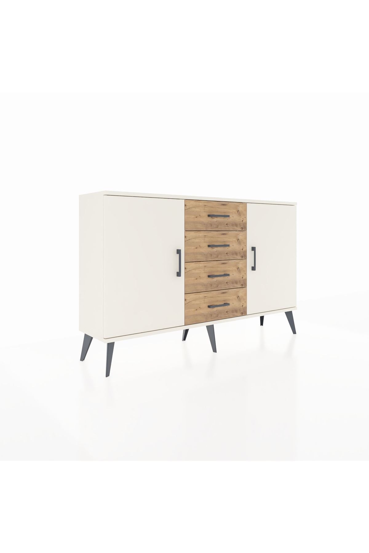 Arges Konsol 4 Raflı 4 Çekmeceli 2 Kapaklı 132x30x83 - S144M017V06A