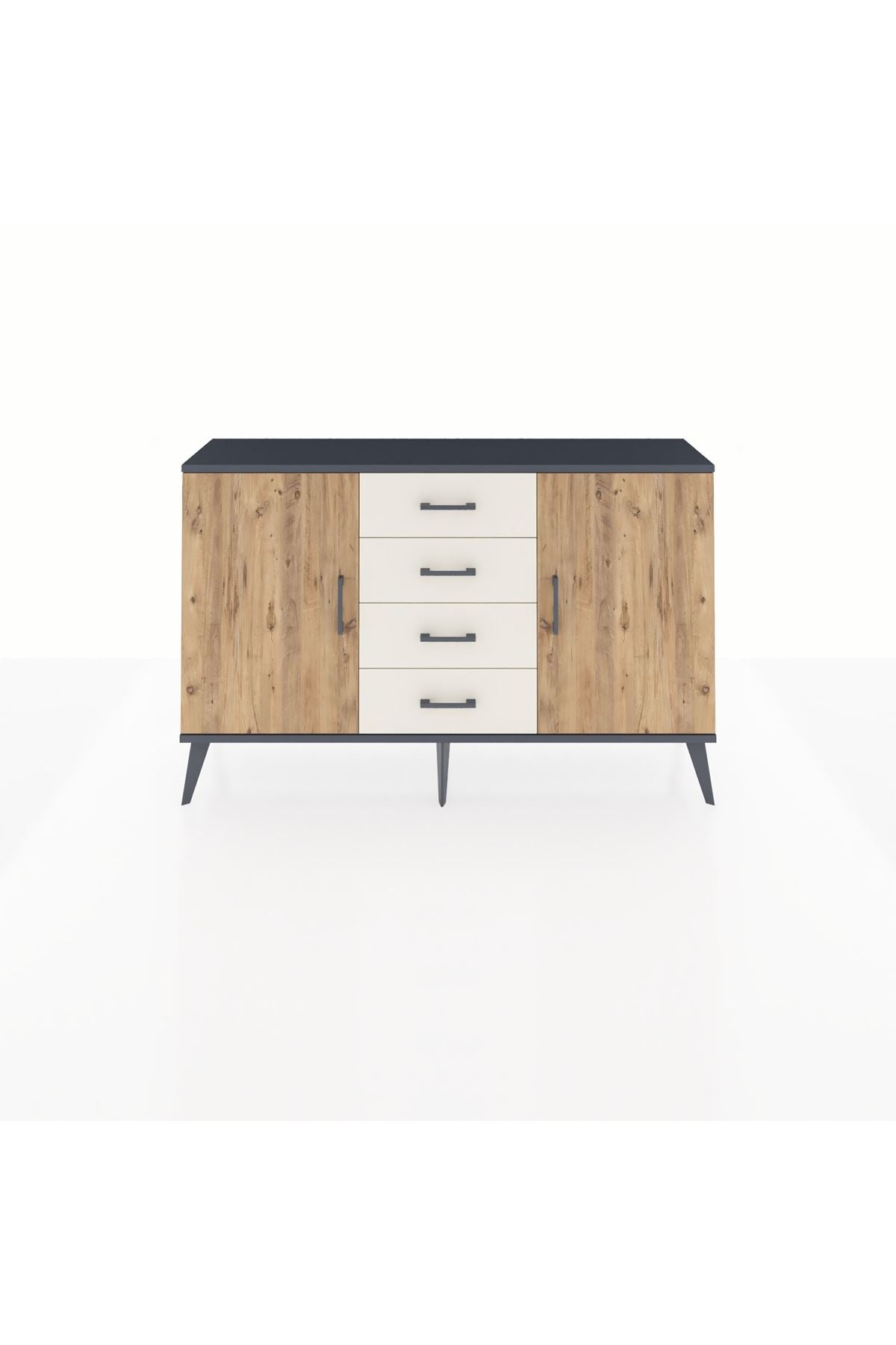 Arges Konsol 4 Raflı 4 Çekmeceli 2 Kapaklı 132x30x83 - S144M017V10A