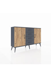 Arges Konsol 4 Raflı 4 Çekmeceli 2 Kapaklı 132x30x83 - S144M017V11A