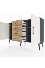 Arges Konsol 4 Raflı 4 Çekmeceli 2 Kapaklı 132x30x83 - S144M017V15A
