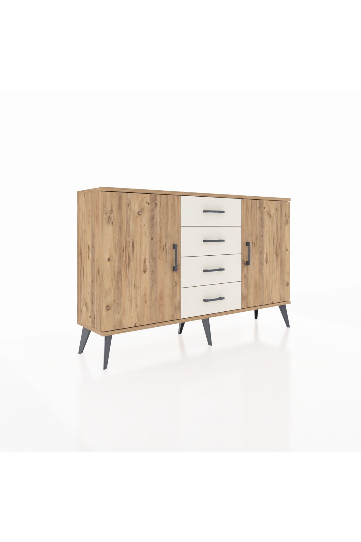 Arges Konsol 4 Raflı 4 Çekmeceli 2 Kapaklı 132x30x83 - S144M017V19A