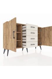 Arges Konsol 4 Raflı 4 Çekmeceli 2 Kapaklı 132x30x83 - S144M017V19A