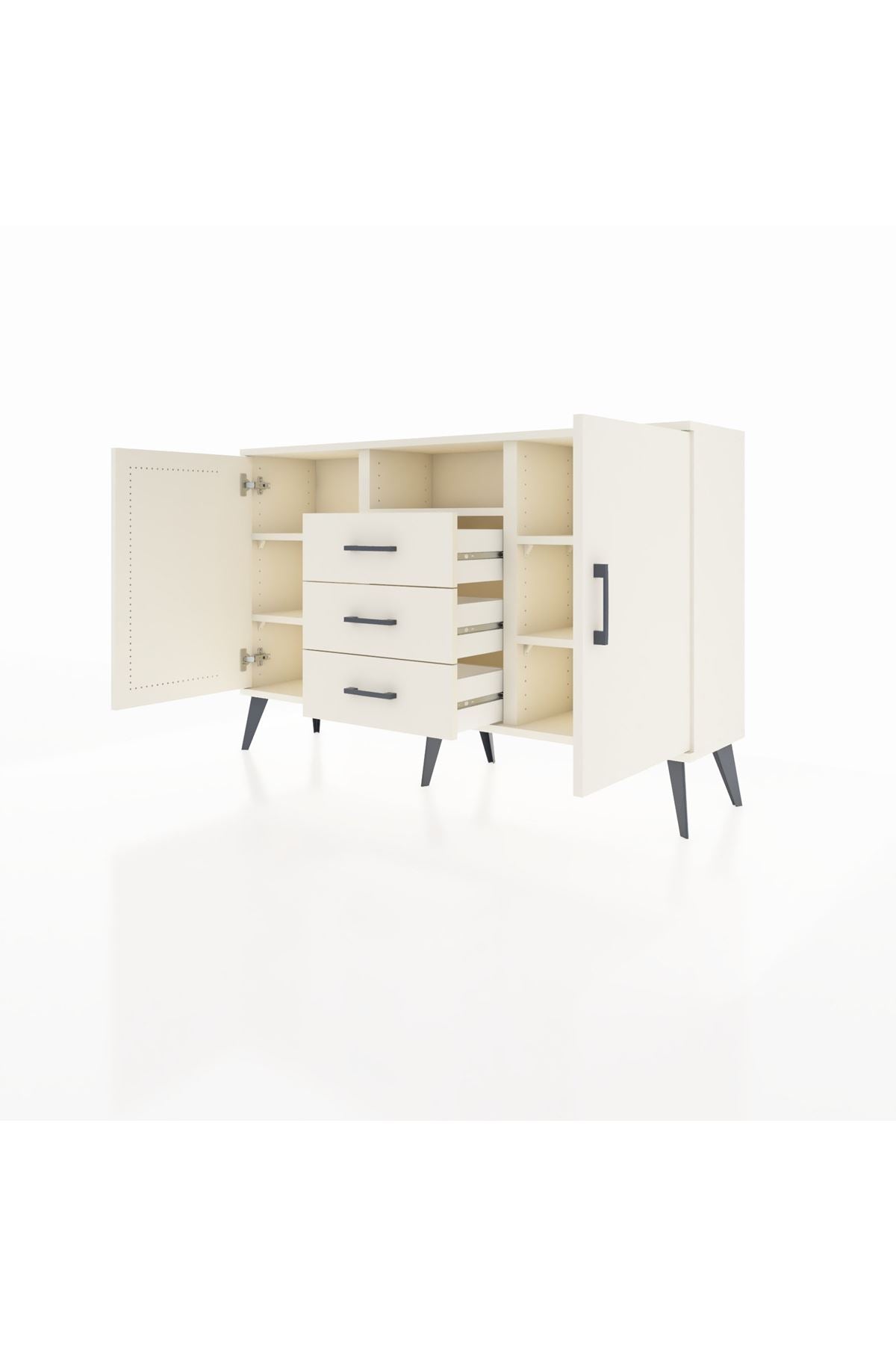 Arges Konsol 5 Raflı 3 Çekmeceli 2 Kapaklı 132x30x83 - S144M018V04A