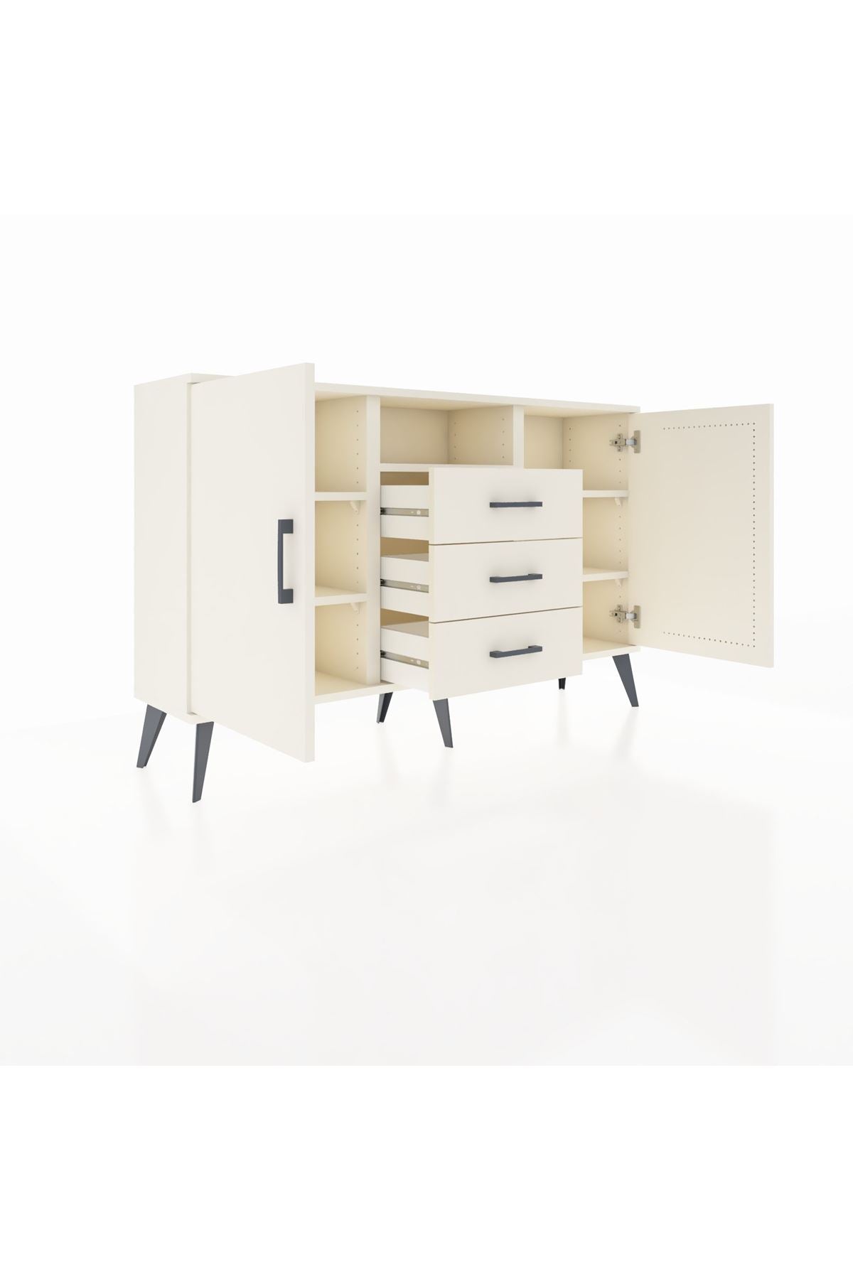 Arges Konsol 5 Raflı 3 Çekmeceli 2 Kapaklı 132x30x83 - S144M018V04A
