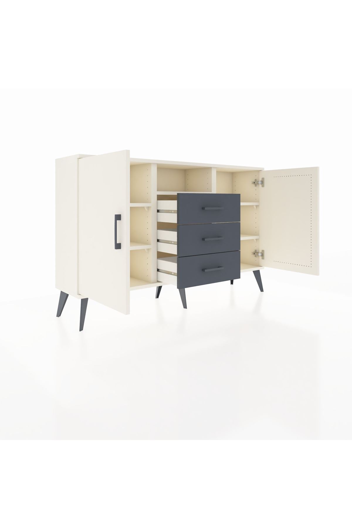 Arges Konsol 5 Raflı 3 Çekmeceli 2 Kapaklı 132x30x83 - S144M018V05A