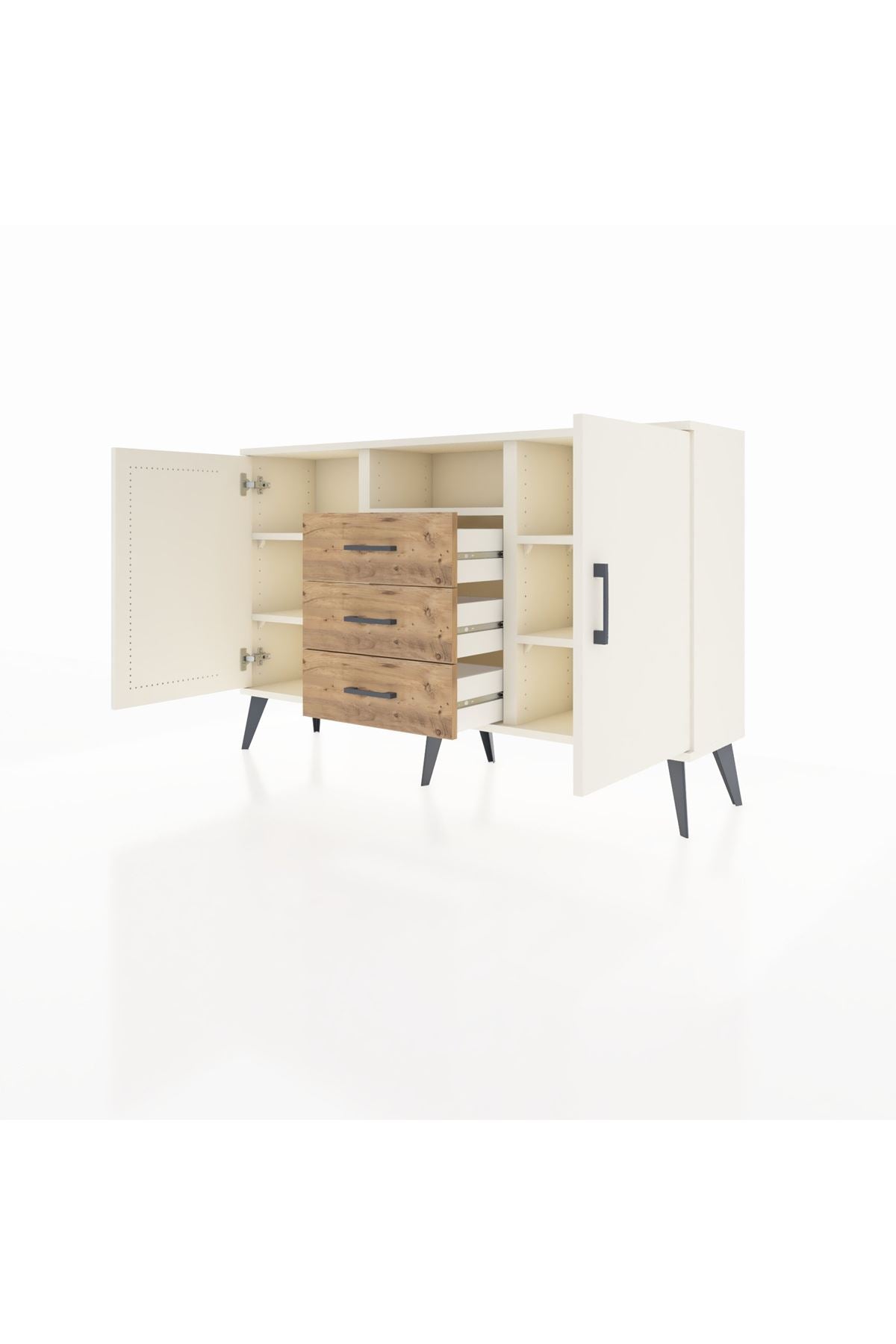 Arges Konsol 5 Raflı 3 Çekmeceli 2 Kapaklı 132x30x83 - S144M018V06A