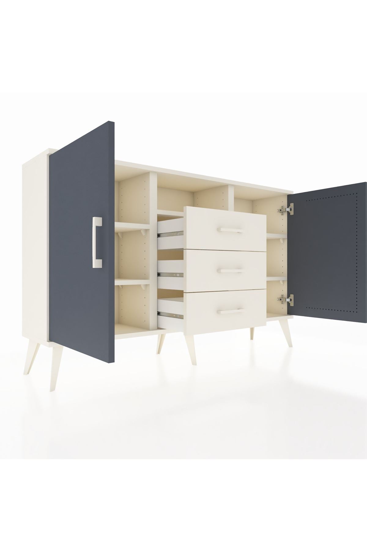 Arges Konsol 5 Raflı 3 Çekmeceli 2 Kapaklı 132x30x83 - S144M018V07A