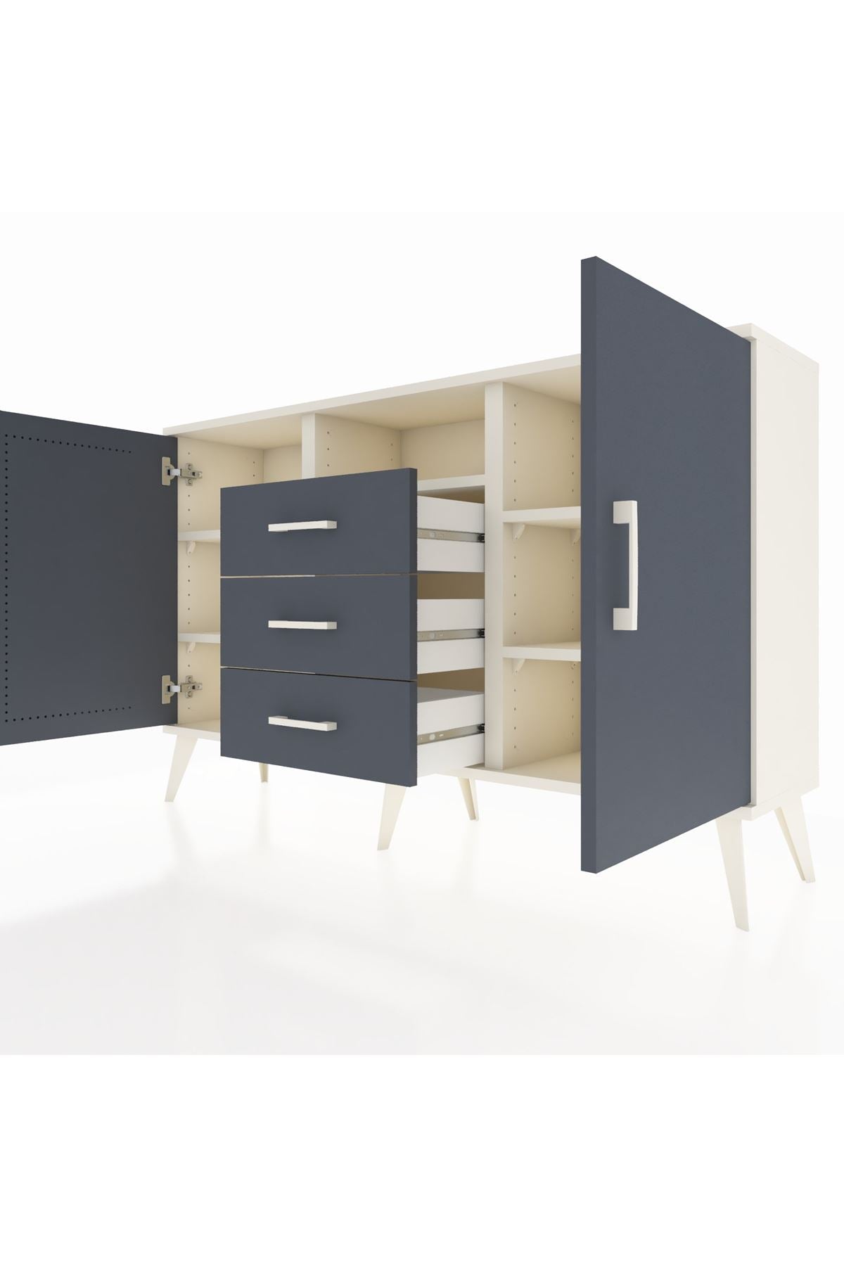 Arges Konsol 5 Raflı 3 Çekmeceli 2 Kapaklı 132x30x83 - S144M018V08A