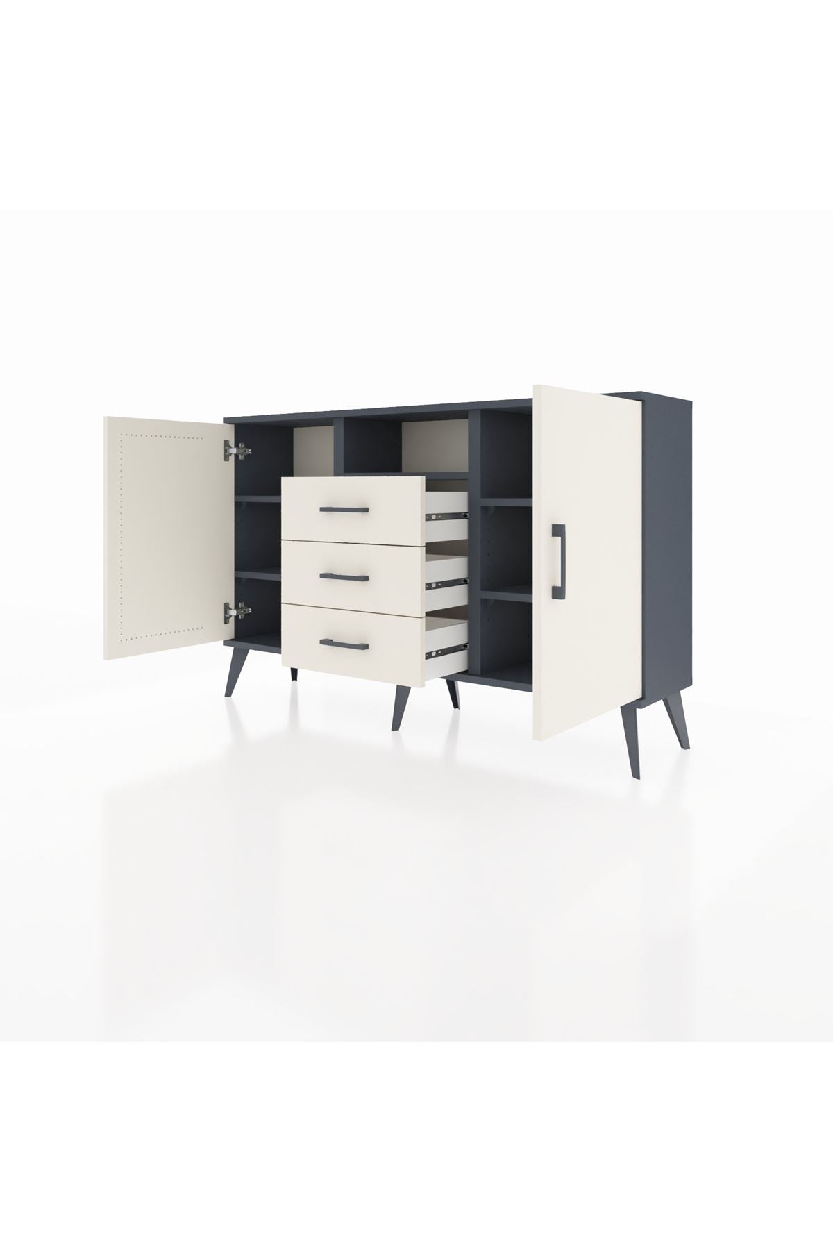 Arges Konsol 5 Raflı 3 Çekmeceli 2 Kapaklı 132x30x83 - S144M018V13A